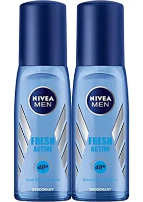 Nivea Men Fresh Active Erkek Pump Sprey Deodorant 2 Adet(2 x 75 Ml)Deodorant