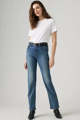 Levi's 723 Yüksek Bel Düz Kesim Lost Letters Med Indigo Kadın Jean