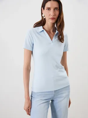 LCWAIKIKI Classic Polo Yaka Kadın Fitilli Tişört
