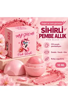 myshema Pink Blush Magic Giving Color |pembe Sihirli Allık | Işıltılı Doğal Görünüm| 10 ml