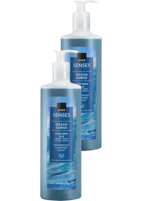 Die Grup Tr Senses Ocean Surge Nane ve Deniz Kokulu Saç ve Vücut Için Erkek Duş Jeli 720 Ml. Ikili Set