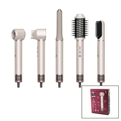 Go İthalat Rose Gold Air Brush 5in1 Bukle-hacimle-düzleştir-2-fırça Saç Kurutma - Şekil Makinesi 1300w3-kdm.hız