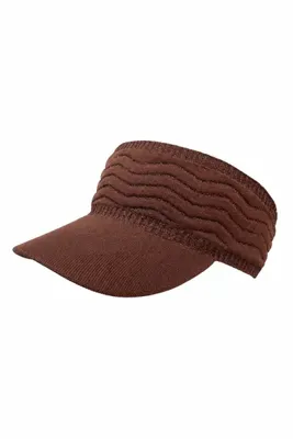 Jack Ferrero Şık Dalgalı Dokulu Kahverengi Spor ve Plaj Vizör Şapka Kadın Erkek Unisex Güneşlik