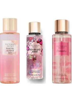 Victoria's Secret 3'lü Vücut Spreyi Seti - Pastel Sugar Sky + Diamond Petals + Romantic (3 x 250 Ml)