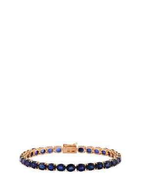 Aspendos Jewellery Oval Safir Su Yolu 18 Ayar Altın Kadın Bileklik