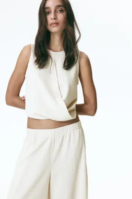 H&M Anvelop Detaylı Krinkle Üst