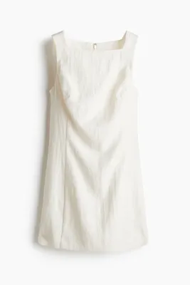 H&M Kare Yakalı Gabardin Elbise