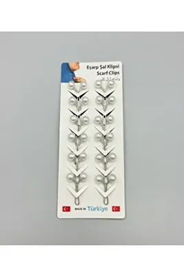 MY VİNTAGE 12 adet Şal Eşarp Klipsi-Boncuklu Şal Klipsi – Kaymaz Tutucu