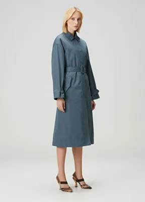 Fendi Mavi Gabardin Pardösü