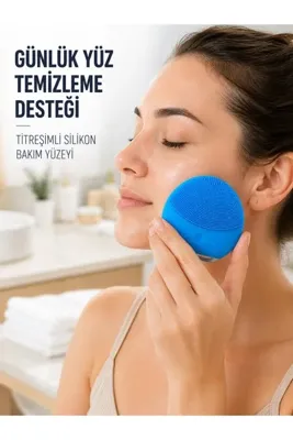 techora.sale Şarjlı Yüz Temizleme Yumuşak Silikon Titreşimli Cilt Bakım Fırçası