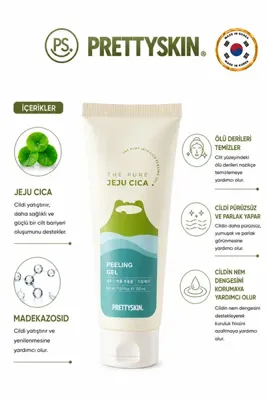 PRETTYSKIN Jeju Cica Peeling Gel – Hassas ve Yağlı Ciltler İçin Yatıştırıcı Peeling 150ml
