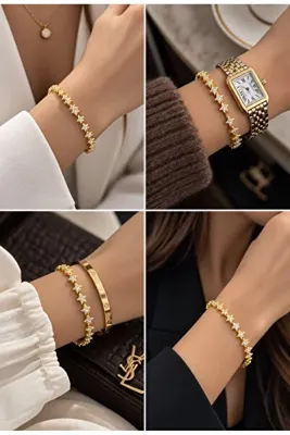 PARTEA Kadın 14K Xuping Zirkon Taşlı Yıldız Model Bileklik