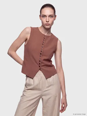 LCW Comfort Bisiklet Yaka Kadın Klasik Yelek