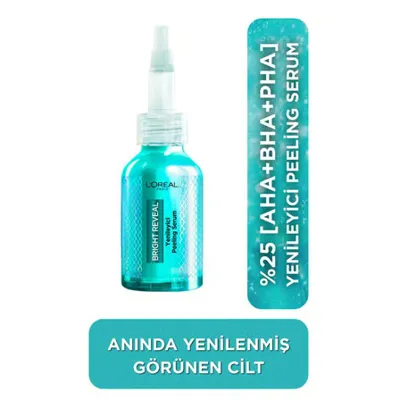 L'Oréal Paris Bright Reveal Koyu Lekelere Karşı Hızlı Etkili Yenileyici Peeling Serum 25% [AHA + BHA + PHA] 25 ml